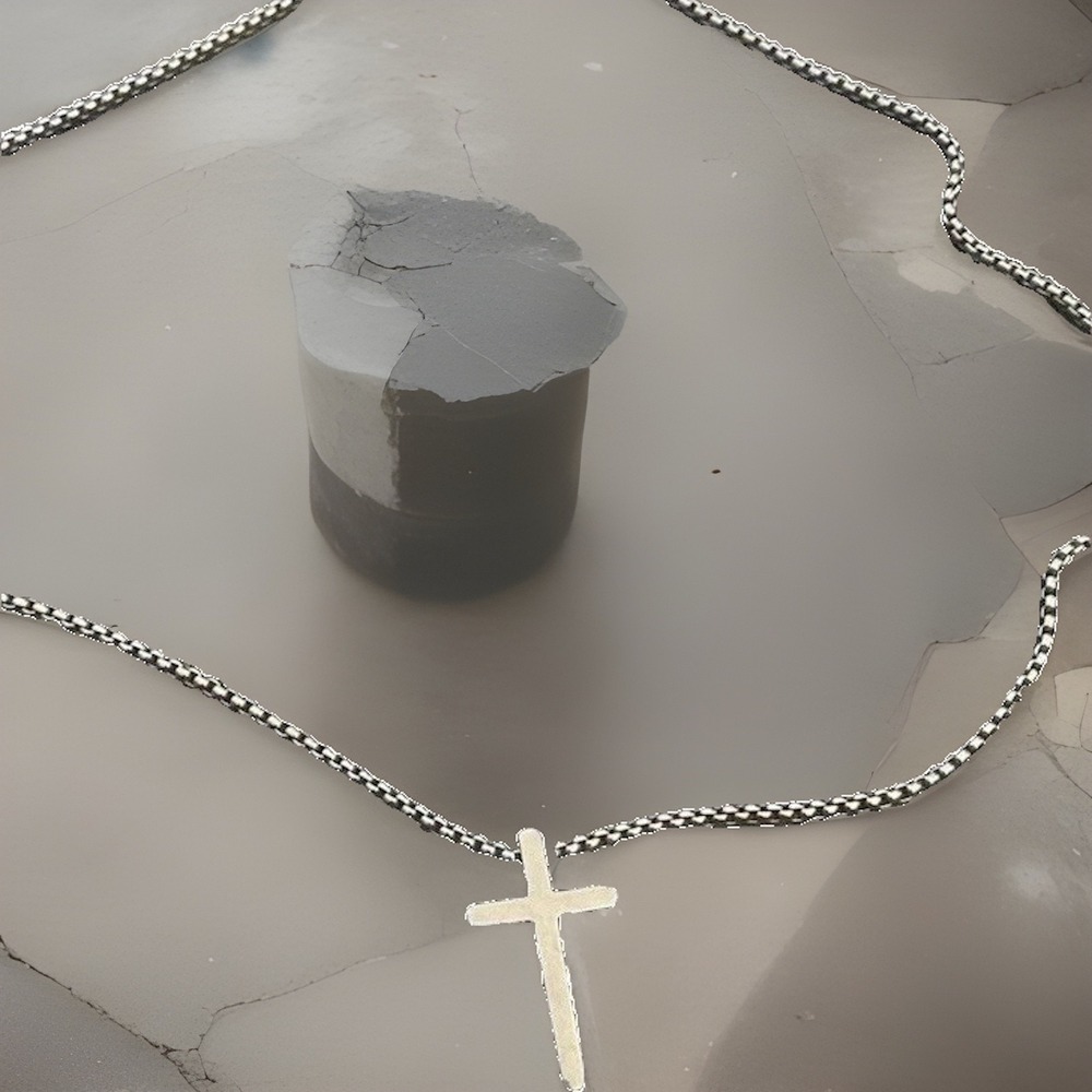 Stainless Steel‎ Polished Cross W/20in Necklace